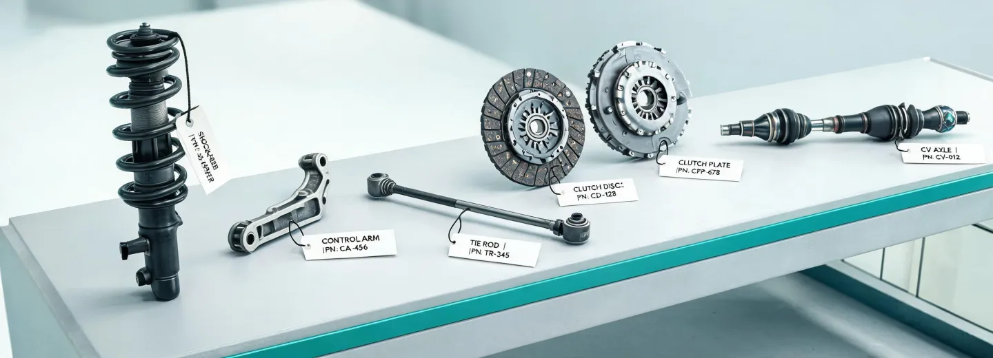 GSP suspension and driveline components prepared for sourcing review